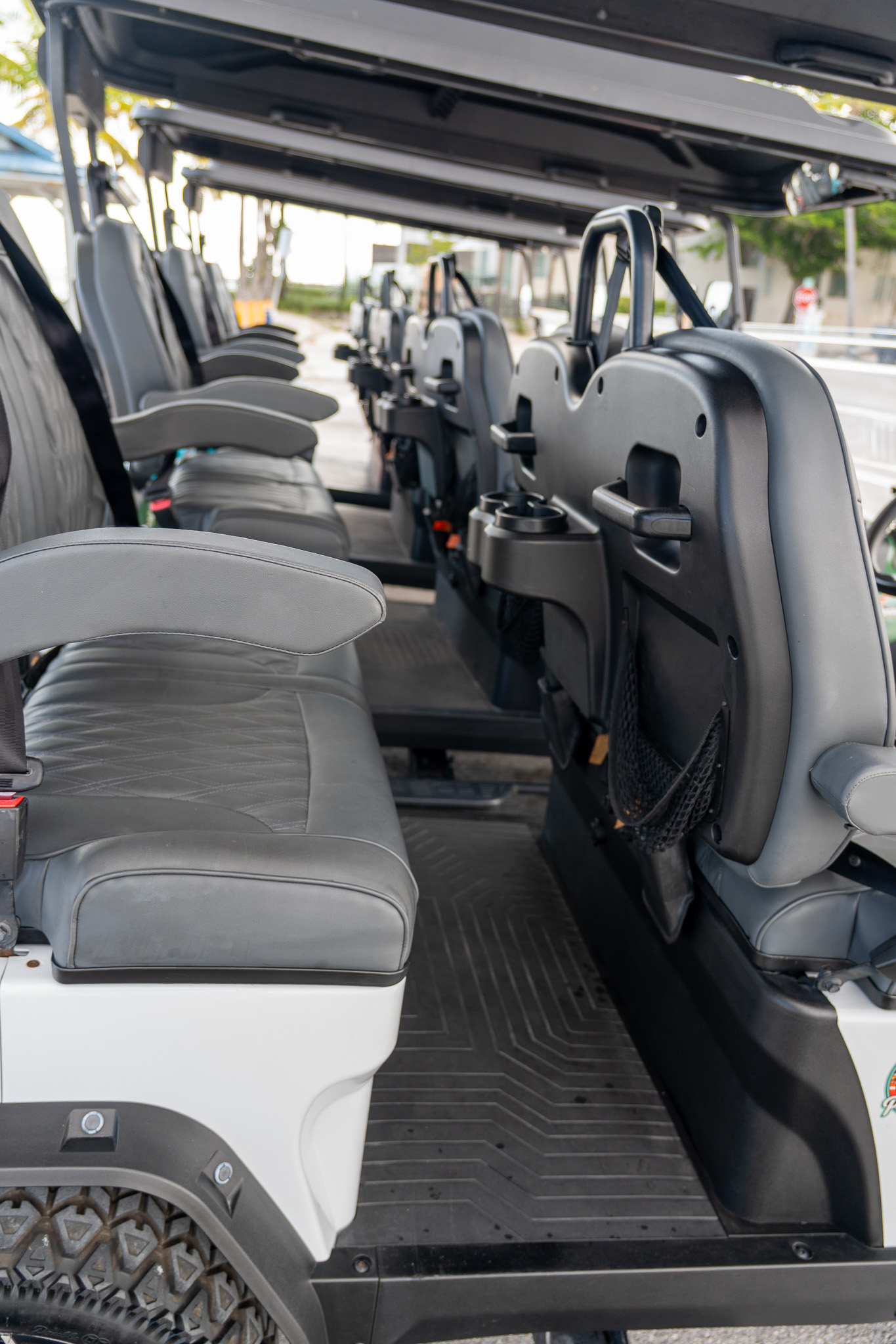 Golf cart rear seating detail