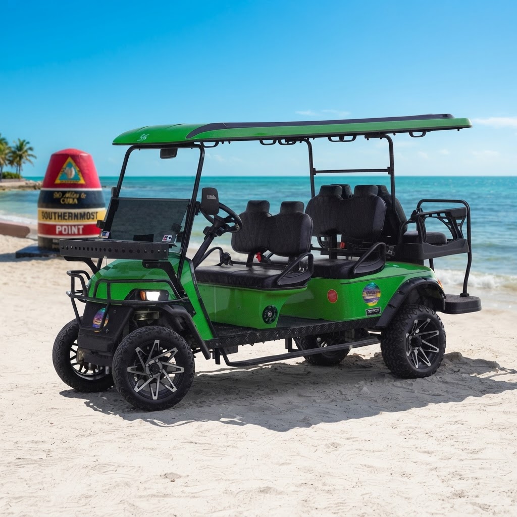 6-passenger spacious electric golf cart in Key West