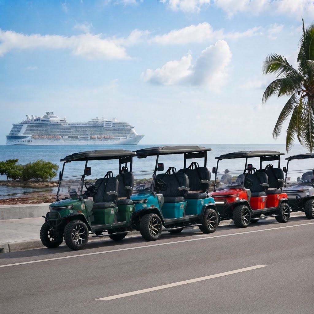 Electric golf cart rental for Key West cruise port visitors